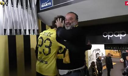 Οι πανηγυρισμοί της ΑΕΚ και οι αγκαλιές του Ηλιόπουλου στη φυσούνα της OPAP Arena: Η «κιτρινόμαυρη» παρακάμερα