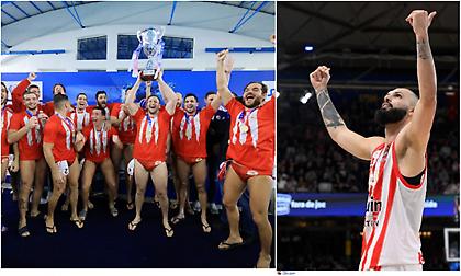 Οι «ερυθρόλευκες» καρδιές του Φουρνιέ για τις κατακτήσεις του Κυπέλλου πόλο Ανδρών και Γυναικών!