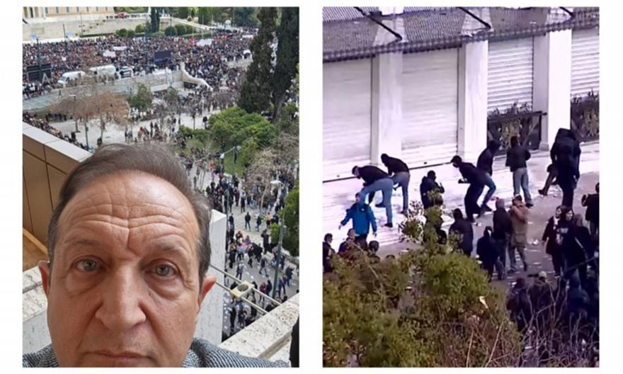 Σπύρος Μπιμπίλας: Κατέγραψε από ψηλά την στιγμή που ξεκίνησαν τα επεισόδια στο Σύνταγμα