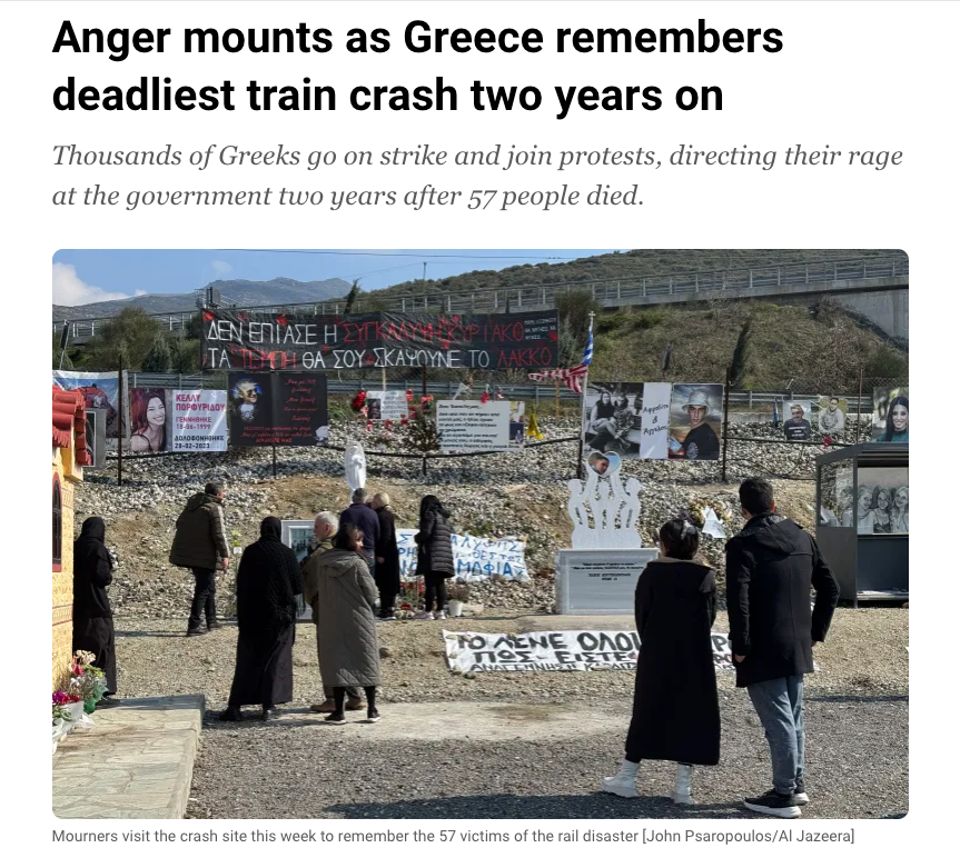 Τέμπη: Διεθνή ΜΜΕ καλύπτουν τις μαζικές διαδηλώσεις στην Ελλάδα