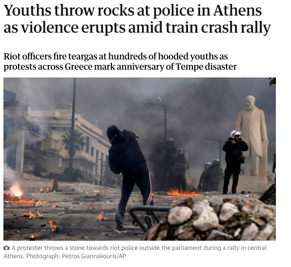 Τέμπη: Διεθνή ΜΜΕ καλύπτουν τις μαζικές διαδηλώσεις στην Ελλάδα