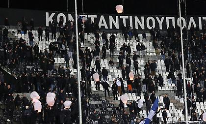 Φίλαθλοι του ΠΑΟΚ άφησαν 57 φαναράκια στον ουρανό της Τούμπας στην μνήμη των θυμάτων των Τεμπών