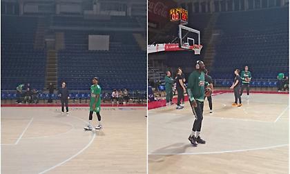 Το sport-fm.gr στο ζέσταμα του Παναθηναϊκού στο Βελιγράδι πριν το τζάμπολ με τη Μακάμπι