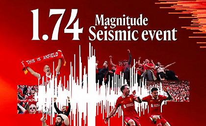 Τρέλα των οπαδών της Λίβερπουλ για τον τίτλο: Προκάλεσαν σεισμό 1,74 ρίχτερ!