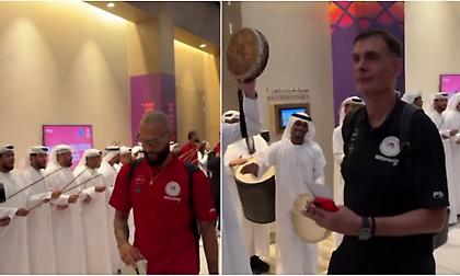 Η ιδιαίτερη υποδοχή του Ολυμπιακού στο Άμπου Ντάμπι με την τελετή Al-Ayyala