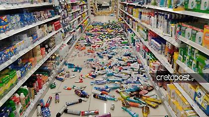 ΒΙΝΤΕΟ: Η στιγμή του σεισμού στην Κρήτη – Προϊόντα έπεσαν από σούπερ μάρκετ