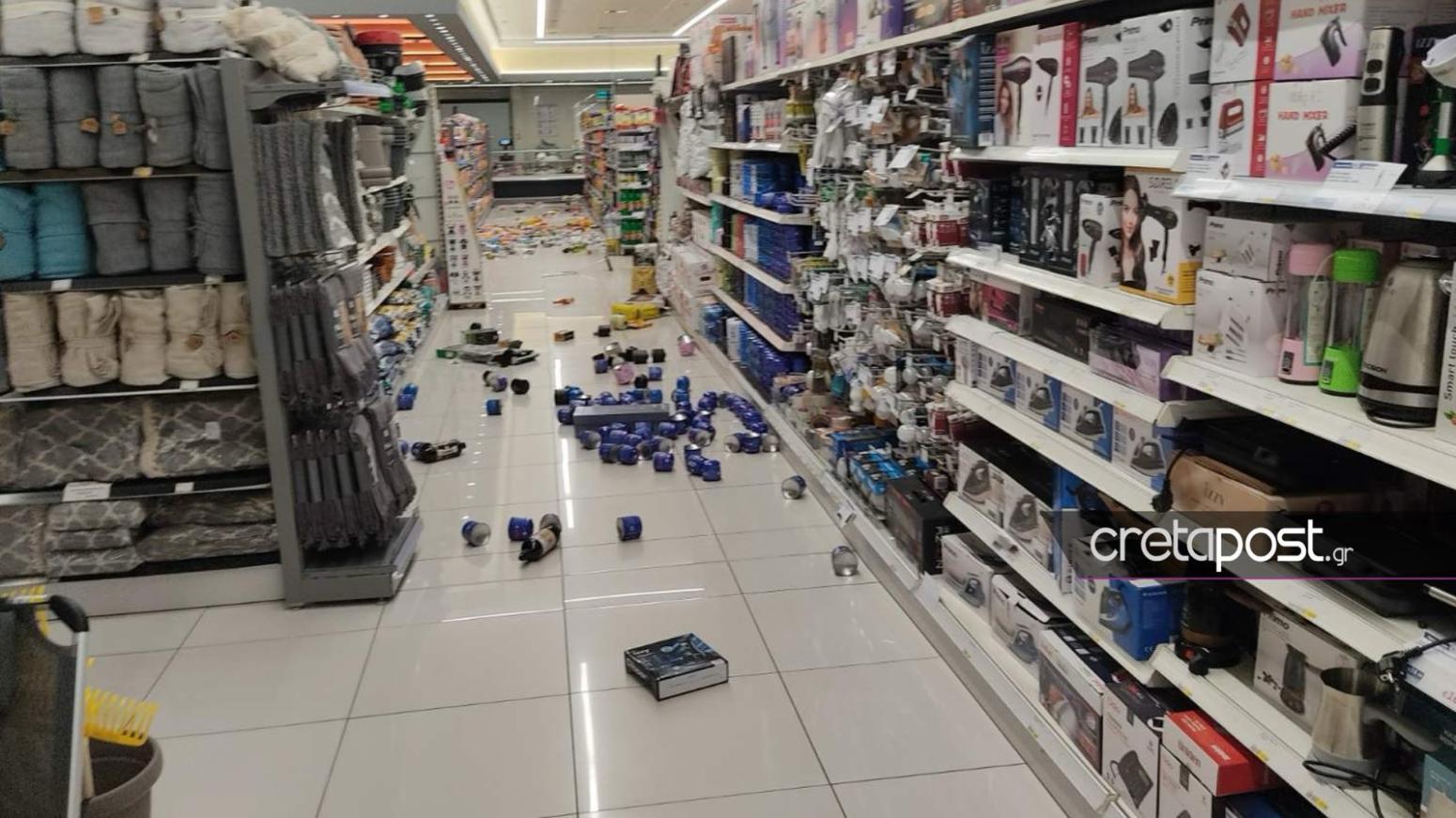 ΒΙΝΤΕΟ: Η στιγμή του σεισμού στην Κρήτη – Προϊόντα έπεσαν από σούπερ μάρκετ