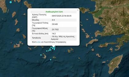 Σεισμός 4,4 στην Αμοργό