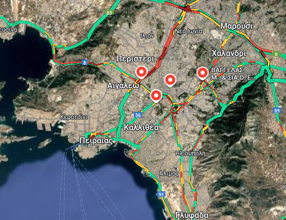 Αυξημένη κίνηση με δυσκολίες στον Κηφισό - Ουρά 1,5 σχεδόν χιλιομέτρου και στη Σχιστού