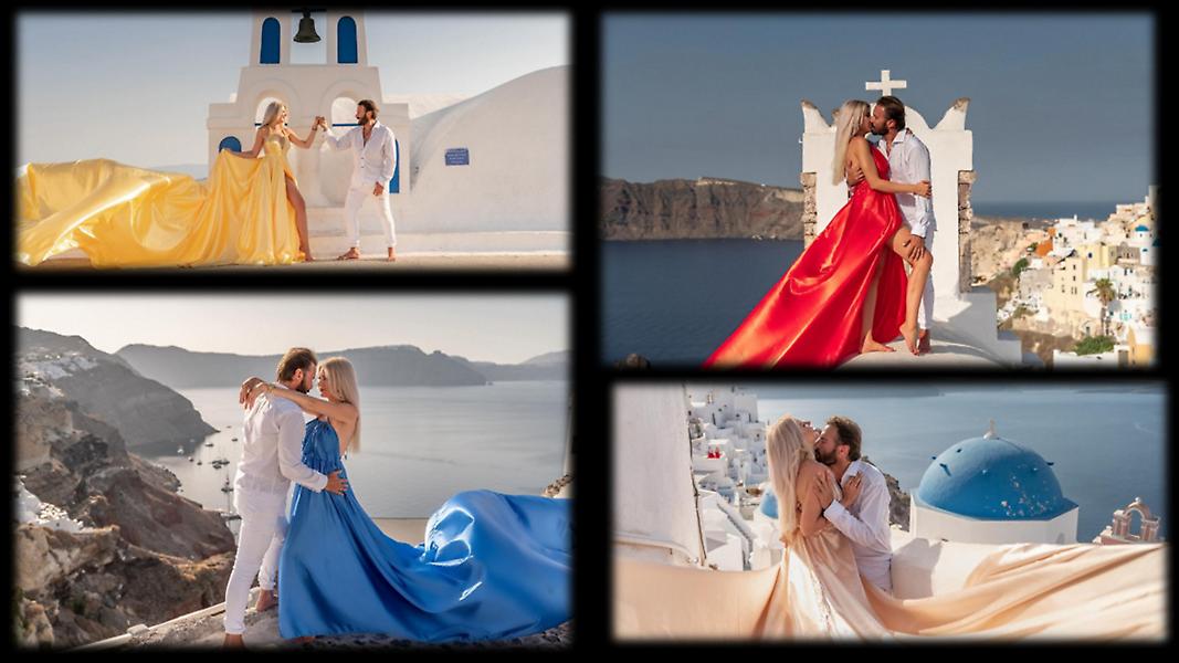 Τζώρτζογλου -Μαριόλα: Έκαναν φωτογράφηση Flying Dress στη Σαντορίνη κι είναι σαν Καρτ Ποστάλ