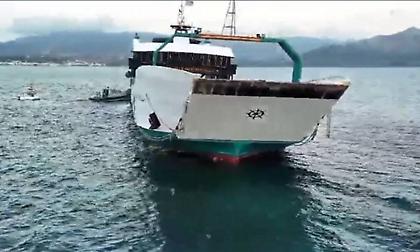 Νέα Στύρα: Ρήγμα 20 μέτρων εντόπισαν οι δύτες στο φέρι μποτ που προσάραξε σε ξέρα