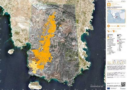 Φωτιά στην Κερατέα: Κάηκαν πάνω από 15.000 στρέμματα - Δορυφορική εικόνα
