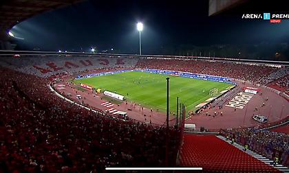 Μαγική ατμόσφαιρα στο «Μαρακανά» από τους φιλάθλους του Ερυθρού Αστέρα!