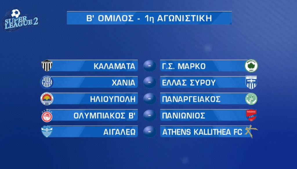 Super League 2: Το πρόγραμμα της σεζόν 2025-2026