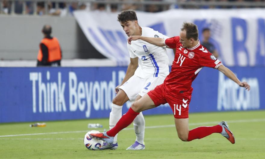 Παραλίγο αυτογκόλ από τον Βαγιαννίδη στην αναμέτρηση της Εθνικής μας με τη Δανία