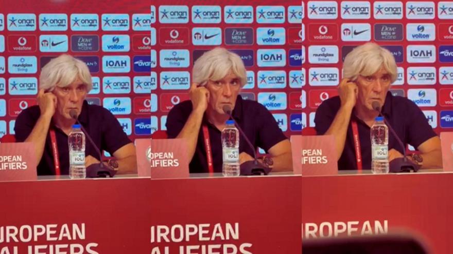 Η στιγμή του ισχυρού σεισμού στη συνέντευξη Τύπου του Γιοβάνοβιτς - Απόλυτα ψύχραιμος ο ομοσπονδιακός προπονητής