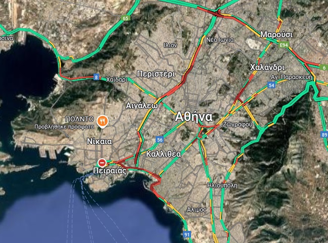 Κίνηση στους δρόμους: Καθυστερήσεις στον Κηφισό και στην Αττική Οδό