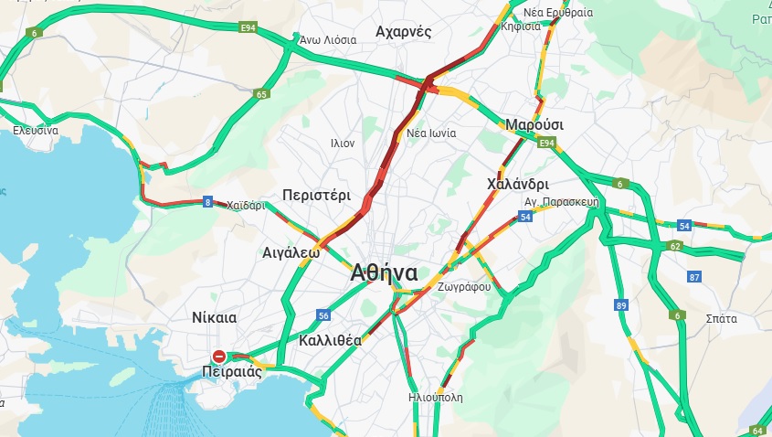 Κίνηση: Μποτιλιάρισμα στον Κηφισό λόγω δυο τροχαίων