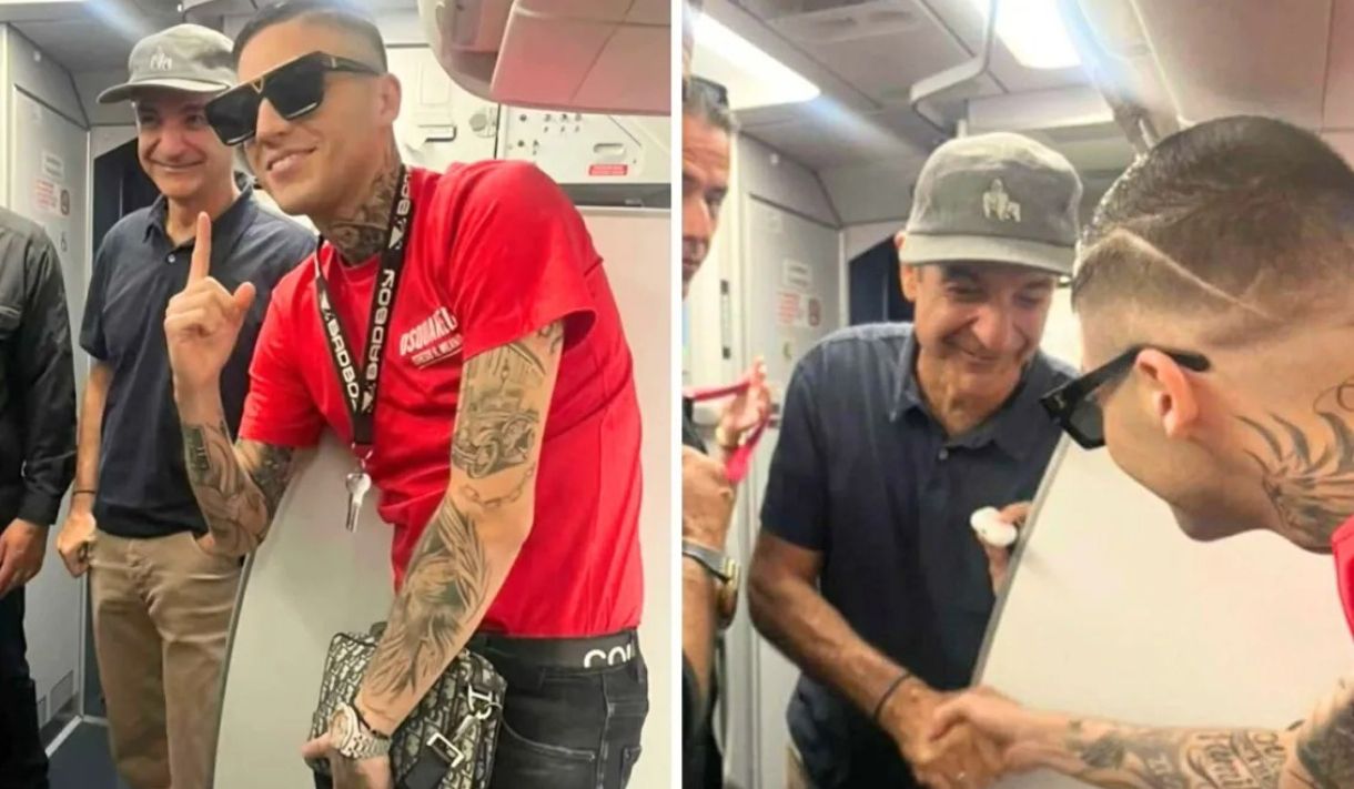 Trannos και Μητσοτάκης μαζί στο αεροπλάν