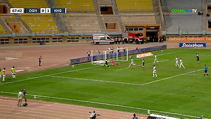 Γκολ ο Ανδρούτσος και 1-1 προσωρινά ο ΟΦΗ με δέκα παίκτες!