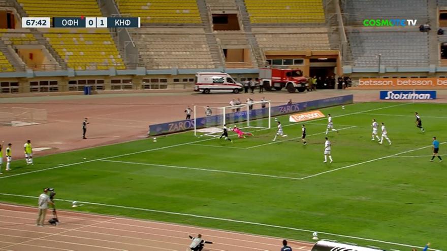 Γκολ ο Ανδρούτσος και 1-1 προσωρινά ο ΟΦΗ με δέκα παίκτες!