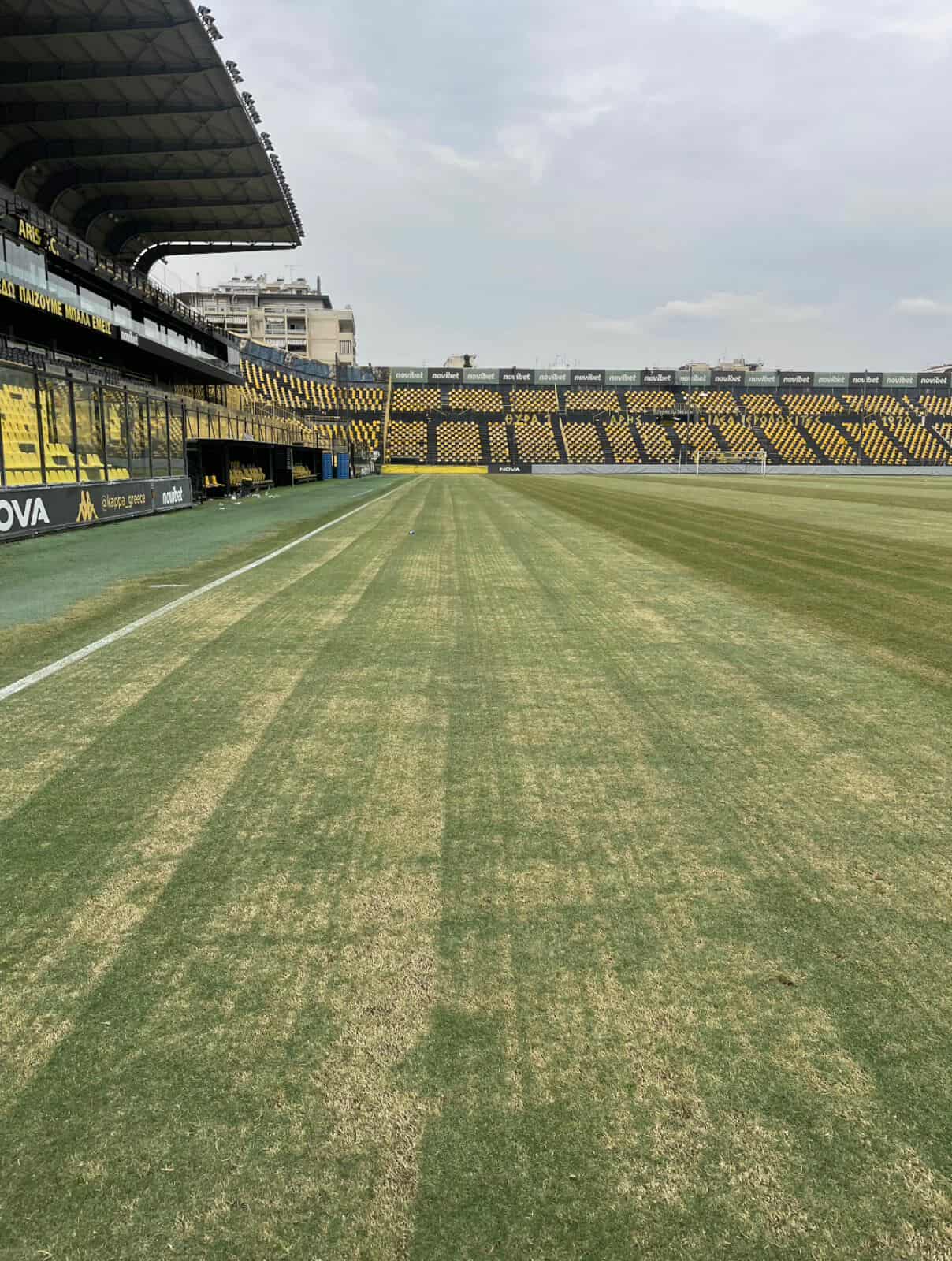 Άρης: Ξεκίνησε η τοποθέτηση χλοοτάπητα στο «Κλεάνθης Βικελίδης»