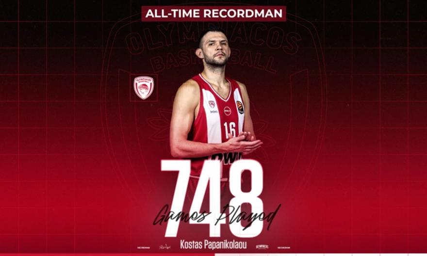 Ο απόλυτος record-man του Ολυμπιακού: Ο Παπανικολάου ξεπέρασε τον Πρίντεζη και έγινε ο πρώτος σε συμμετοχές!