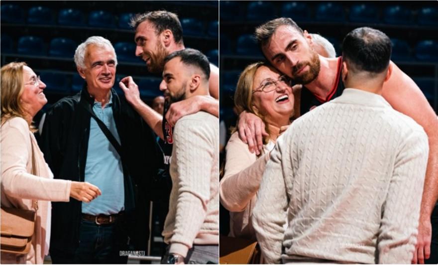 Πανηγύρισε τη νίκη του Ολυμπιακού με τους γονείς του ο Μιλουτίνοφ