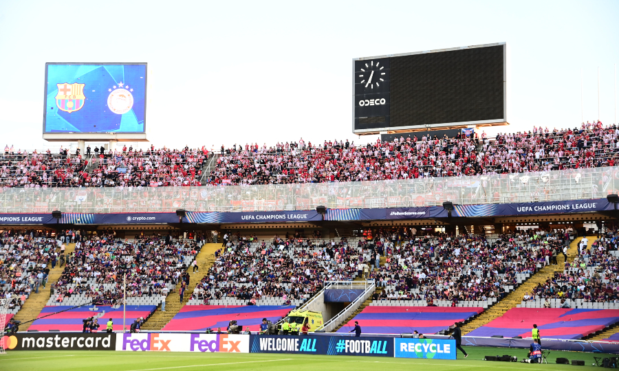 Μπαρτσελόνα-Ολυμπιακός: Η κερκίδα των φίλων του Ολυμπιακού στο Μονζουίκ