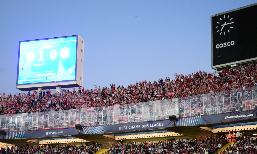 Μπαρτσελόνα-Ολυμπιακός: Η κερκίδα των φίλων του Ολυμπιακού στο Μονζουίκ