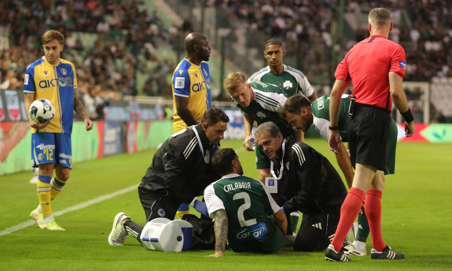 Παναθηναϊκός-Αστέρας: Τραυματισμός και αναγκαστική αλλαγή νωρίς για τον Καλάμπρια