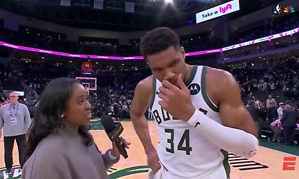 Ο Γιάννης Αντετοκούνμπο μίλησε ελληνικά στο NBC μετά τη νίκη επί των Νικς