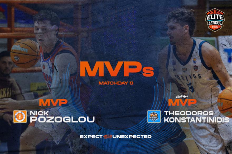 Elite League: MVP της 6ης αγωνιστικής ο Πόζογλου, MVP Next Gen ο Κωνσταντινίδης
