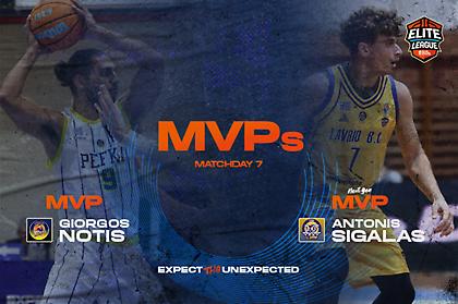Elite League: MVP της 7ης αγωνιστικής ο Νώτης, MVP Next Gen ο υιός Σιγάλας
