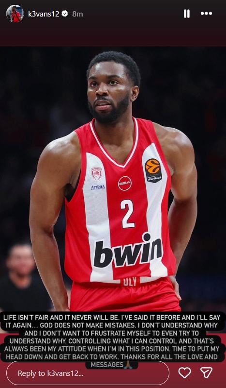 Το μήνυμα του Έβανς μετά τον τραυματισμό του: «Η ζωή δεν είναι ποτέ δίκαιη»