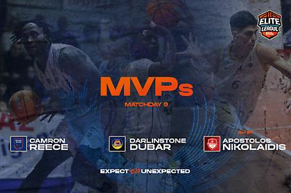 Elite League: MVP της 9ης αγωνιστικής Ρις και Ντούμπαρ MVP Next Gen ο Νικολαΐδης