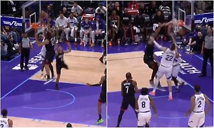 Ασύλληπτη φάση από τον Άνταμς: Έκανε απίθανη τάπα και μαγικό poster dunk σε λίγα δευτερόλεπτα!