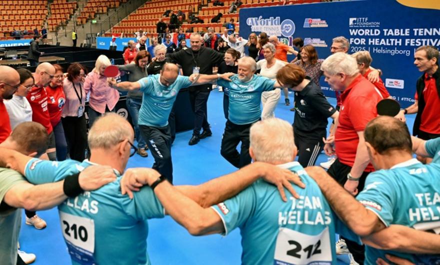 Με οκτώ συμμετέχοντες ενίσχυσε η Ελλάδα και το φετινό μήνυμα στο World Table Tennis for Health Festival
