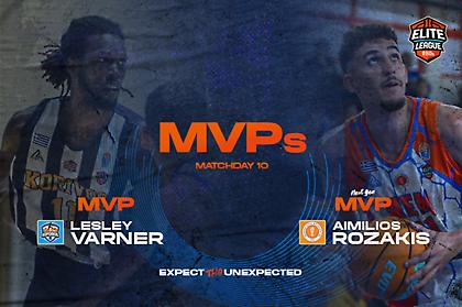 Elite League: MVP της 10ης αγωνιστικής ο Βάρνερ-MVP Next Gen ο Ροζάκης