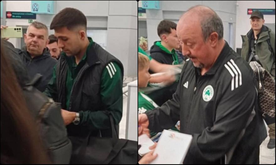 Θερμή υποδοχή για Μπενίτεθ και παίκτες στην άφιξη του Παναθηναϊκού στην Καβάλα