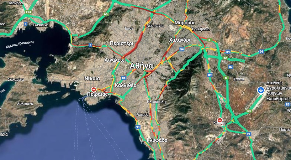 Μετ' εμποδίων η κίνηση στους κεντρικούς δρόμους του λεκανοπεδίου