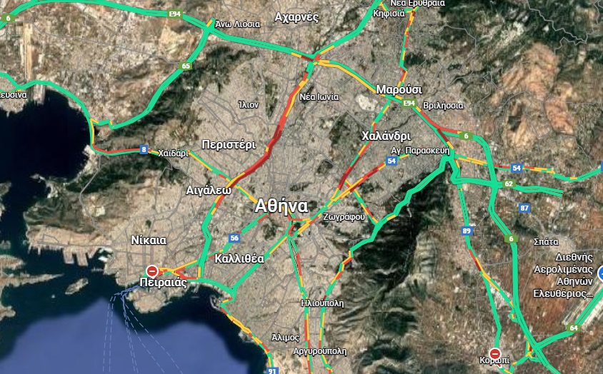 Κίνηση στους δρόμους: Στο «κόκκινο» Κηφισός και Κηφισίας