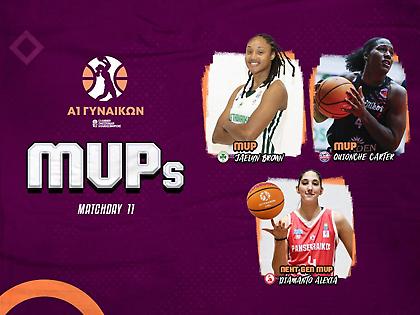 Α1 Γυναικών: MVP Κάρτερ και Μπράουν, MVP Next Gen η Αλεξιά