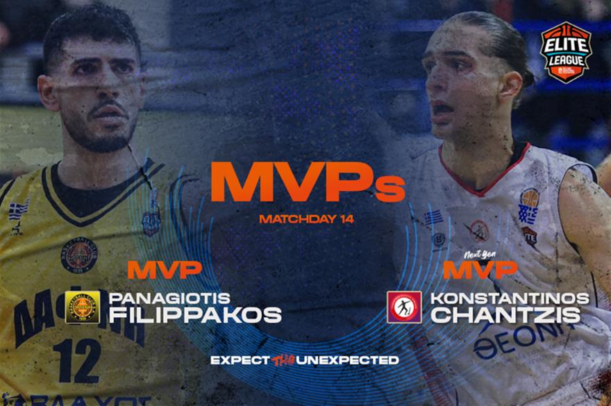 Elite League: MVP της 14ης αγωνιστικής ο Φιλιππάκος, MVP Next Gen ο Χαντζής