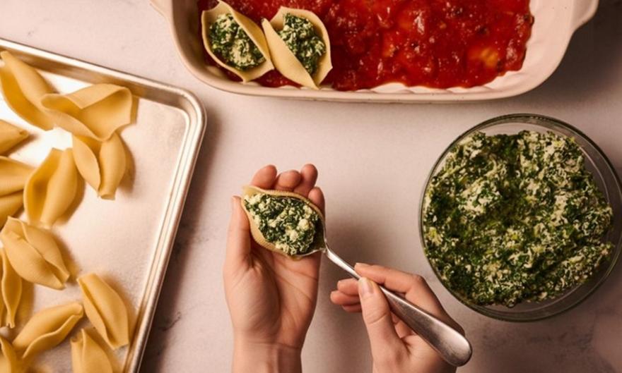 Κοχύλες γεμιστές με σπανάκι και ρικότα