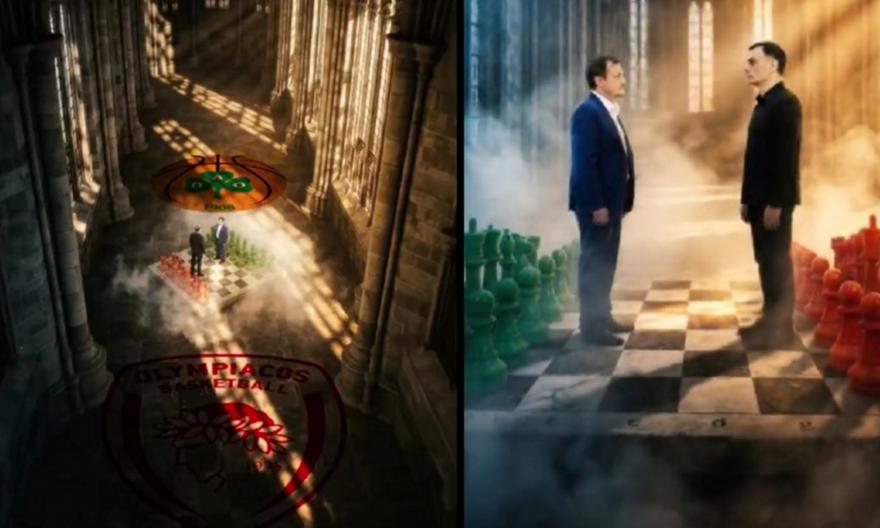 Το φοβερό teaser της Euroleague για το «αιώνιο» ντέρμπι με Αταμάν και Μπαρτζώκα πάνω σε... σκακιέρα!