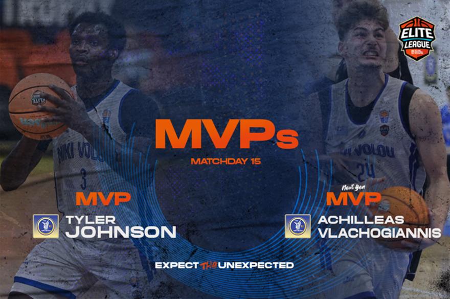 Elite League: MVP της 15ης αγωνιστικής ο Τζόνσον, MVP Next Gen ο Βλαχογιάννης