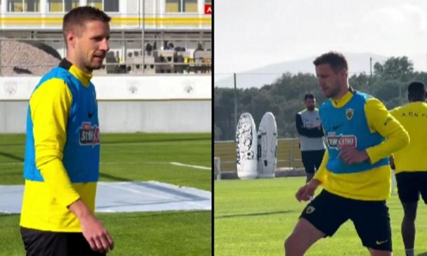 Τα πλάνα από την πρώτη προπόνηση του Βάργκα με τη φανέλα της ΑΕΚ