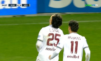 Η ΑΕΛ Novibet ανοίγει το σκορ στη Νεάπολη με δυνατό σουτ του Σαγάλ