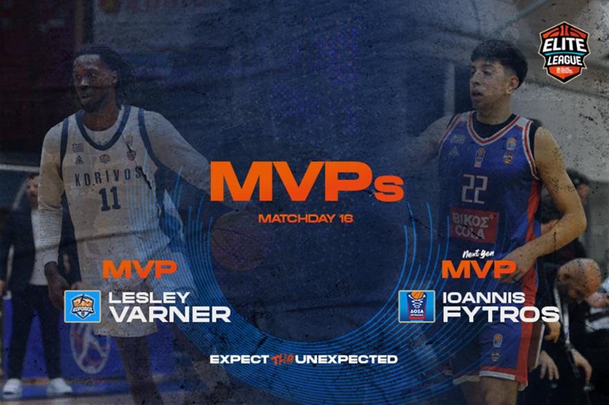 Elite League: MVP της 16ης αγωνιστικής ο Βάρνερ, MVP Next Gen ο Φύτρος